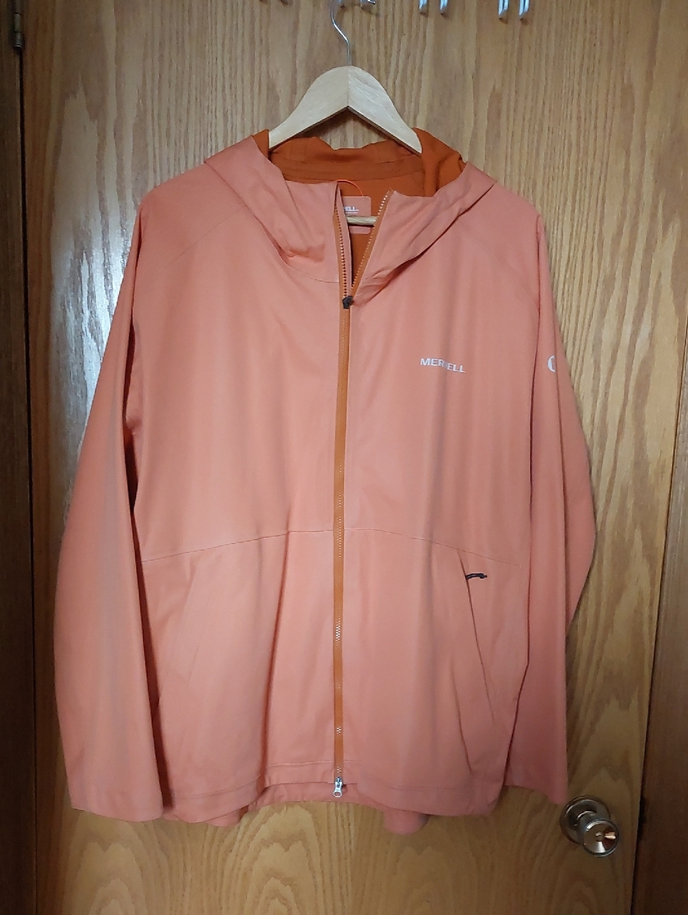 Merrell Coral-Orange Lightweight Hooded Jacket